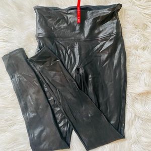 Spanx faux leather leggings (black)